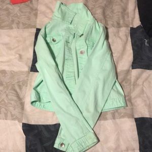 Sea-Foam-Green Justice-Jean-Jacket